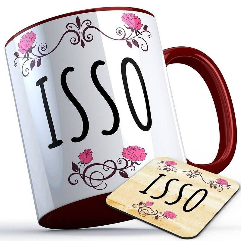 Isso Tasse inkl. passendem Untersetzer lustige Sprüchetasse (5 Varianten)