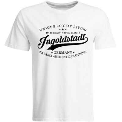 Ingolstadt T-Shirt mit GPS Koordinaten (Herren, Rundhals- oder V-Ausschnitt)