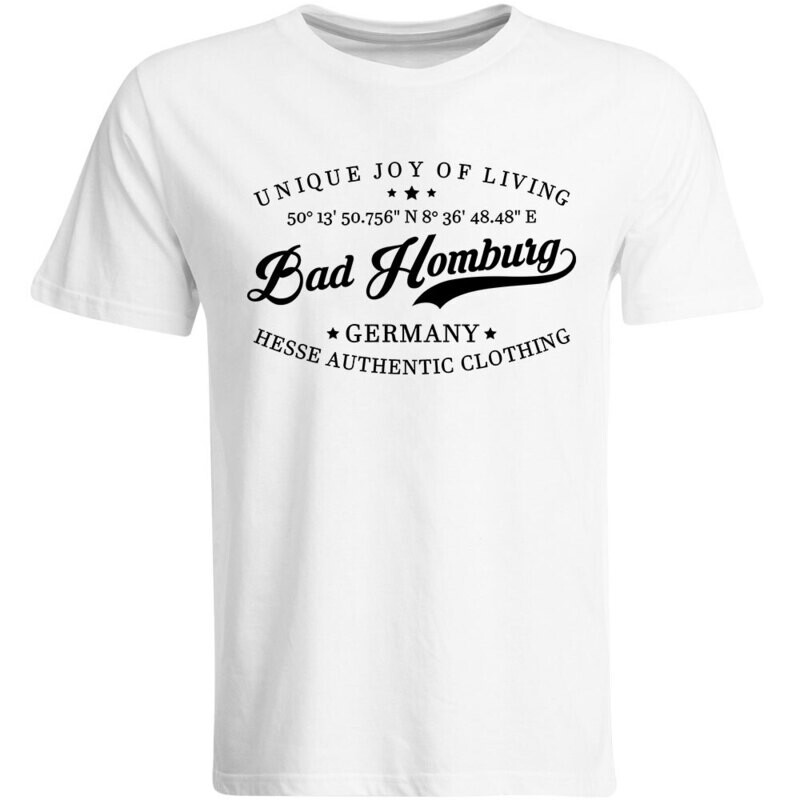 Bad Homburg T-Shirt mit GPS Koordinaten (Herren, Rundhals- oder V-Ausschnitt)