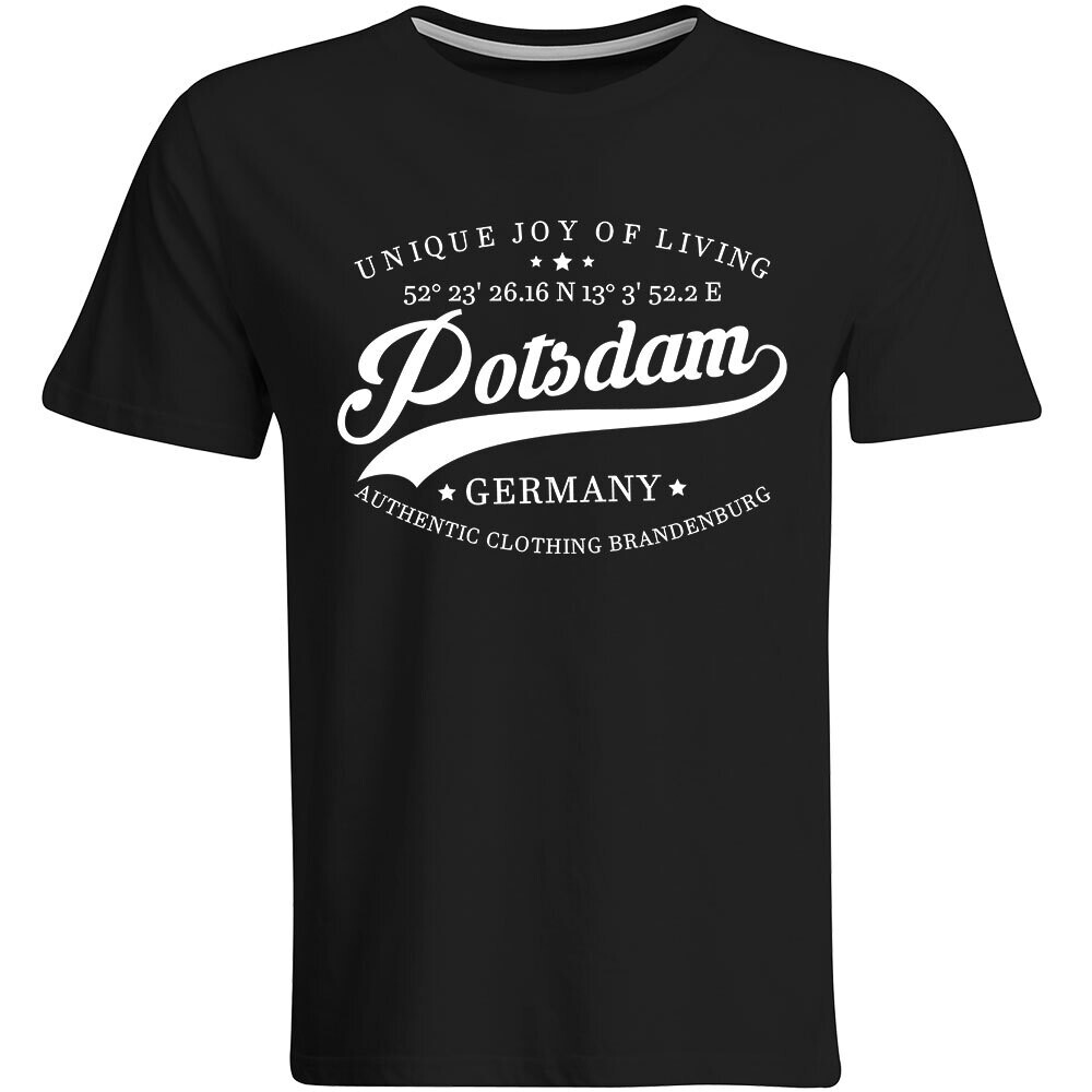 Potsdam T-Shirt mit GPS Koordinaten (Herren, Rundhals- oder V-Ausschnitt)
