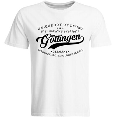 Göttingen T-Shirt mit GPS Koordinaten (Herren, Rundhals- oder V-Ausschnitt)