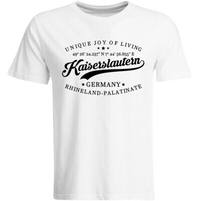 Kaiserslautern T-Shirt mit GPS Koordinaten (Herren, Rundhals- oder V-Ausschnitt)