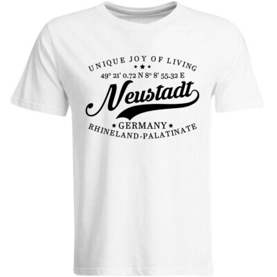 Neustadt T-Shirt mit GPS Koordinaten (Herren, Rundhals- oder V-Ausschnitt)