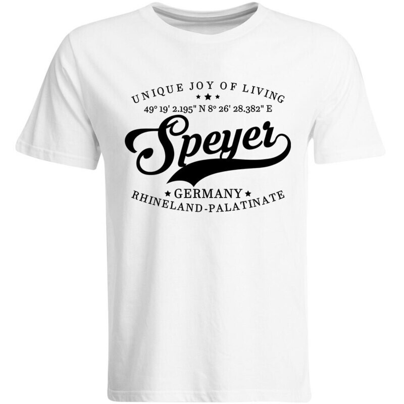 Speyer T-Shirt mit GPS Koordinaten (Herren, Rundhals- oder V-Ausschnitt)