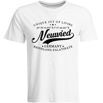 Neuwied T-Shirt mit GPS Koordinaten (Herren, Rundhals- oder V-Ausschnitt)