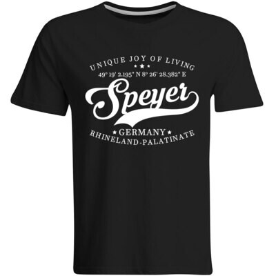 Speyer T-Shirt mit GPS Koordinaten (Herren, Rundhals- oder V-Ausschnitt)