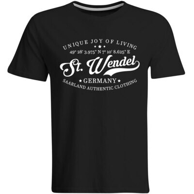 St. Wendel T-Shirt mit GPS Koordinaten (Herren, Rundhals- oder V-Ausschnitt)