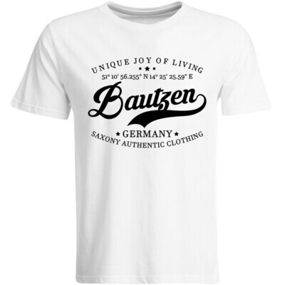 Bautzen T-Shirt mit GPS Koordinaten (Herren, Rundhals- oder V-Ausschnitt)