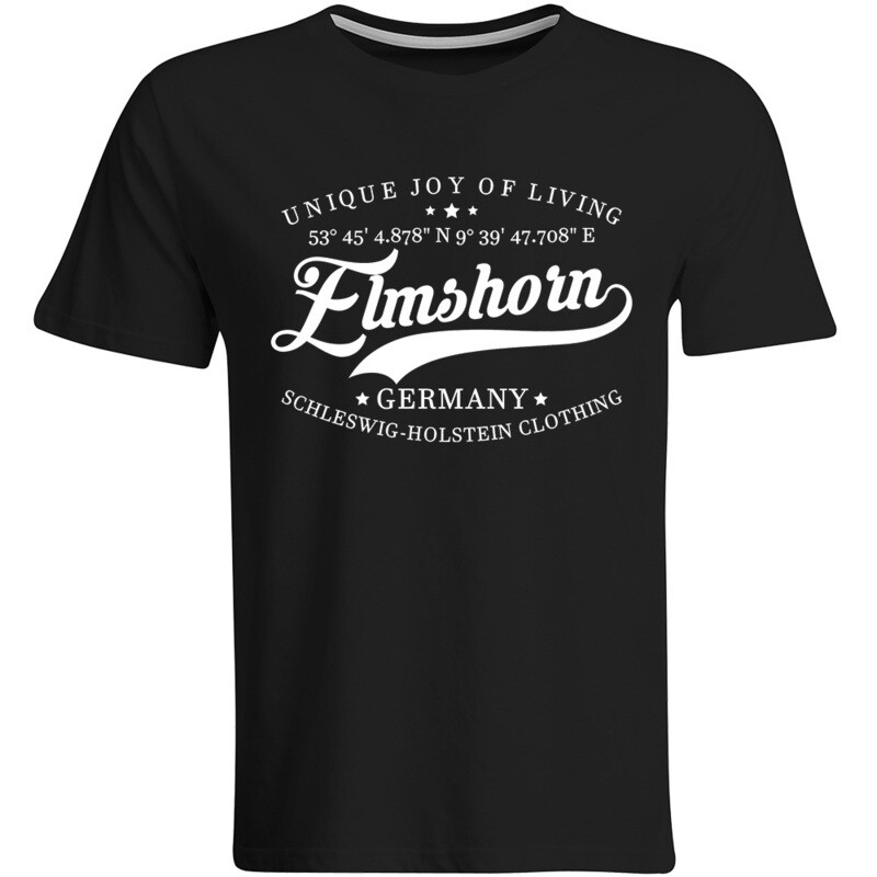 Elmshorn T-Shirt mit GPS Koordinaten (Herren, Rundhals- oder V-Ausschnitt)