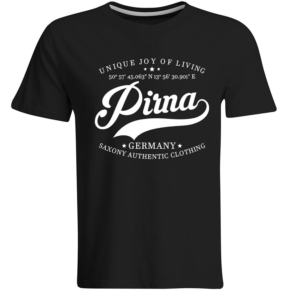 Pirna T-Shirt mit GPS Koordinaten (Herren, Rundhals- oder V-Ausschnitt)