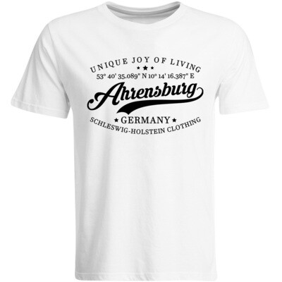 Ahrensburg T-Shirt mit GPS Koordinaten (Herren, Rundhals- oder V-Ausschnitt)