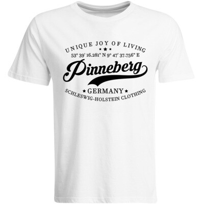 Pinneberg T-Shirt mit GPS Koordinaten (Herren, Rundhals- oder V-Ausschnitt)