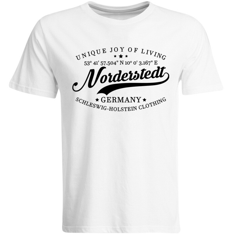 Norderstedt T-Shirt mit GPS Koordinaten (Herren, Rundhals- oder V-Ausschnitt)