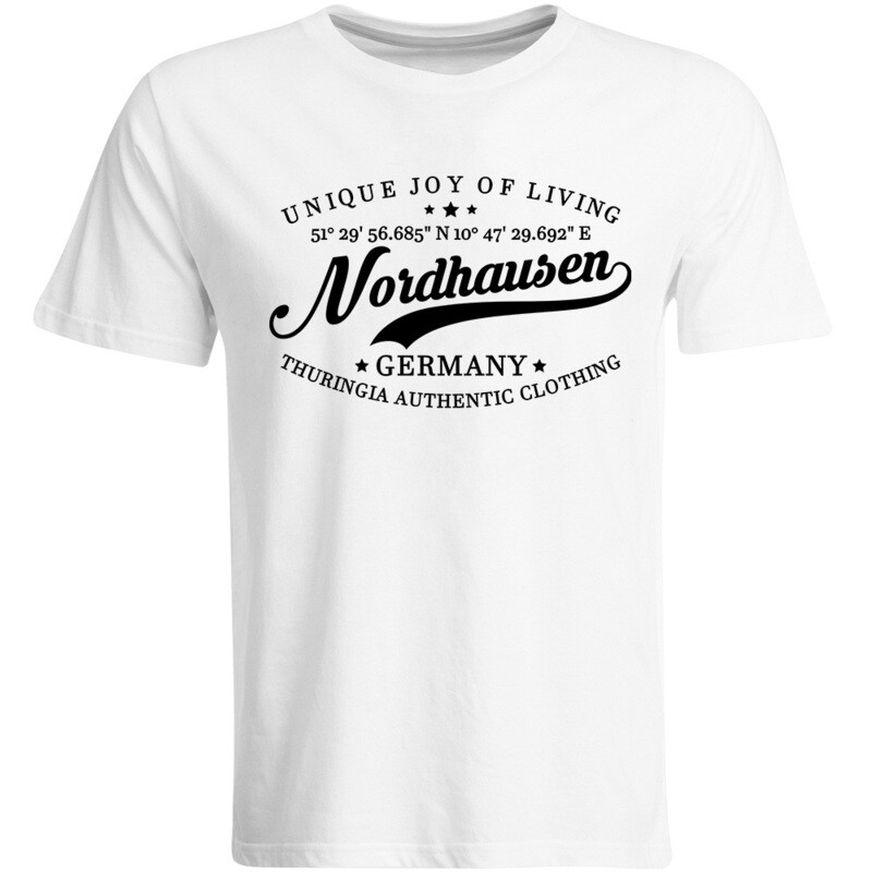 Nordhausen T-Shirt mit GPS Koordinaten (Herren, Rundhals- oder V-Ausschnitt)