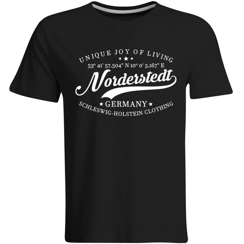 Norderstedt T-Shirt mit GPS Koordinaten (Herren, Rundhals- oder V-Ausschnitt)