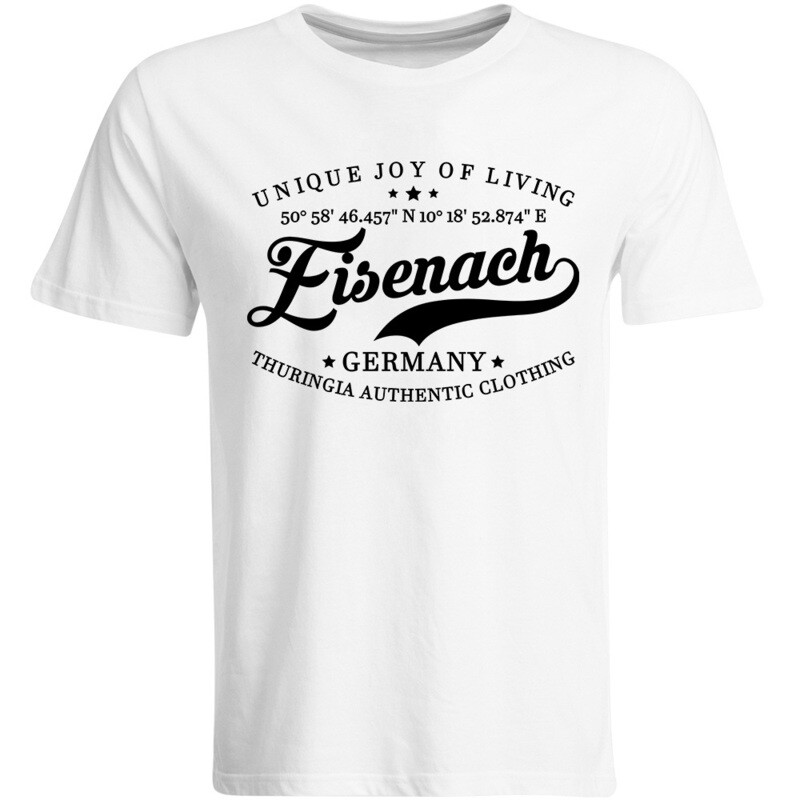 Eisenach T-Shirt mit GPS Koordinaten (Herren, Rundhals- oder V-Ausschnitt)