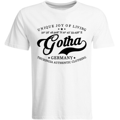 Gotha T-Shirt mit GPS Koordinaten (Herren, Rundhals- oder V-Ausschnitt)