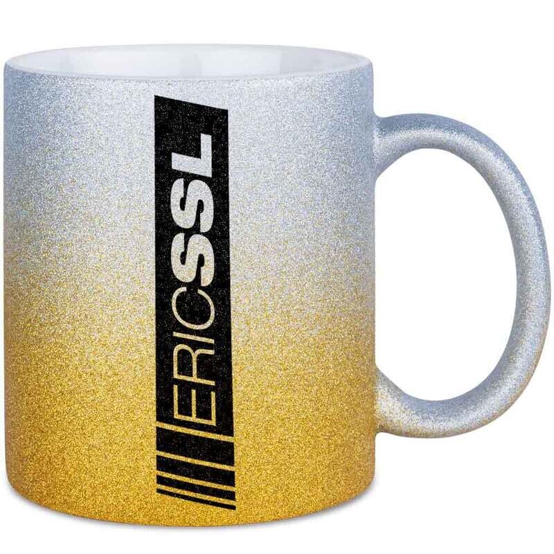 ERIC SSL Luxury Glitzertasse mit Farbverlauf (erhältlich in fünf funkelnden Varianten)