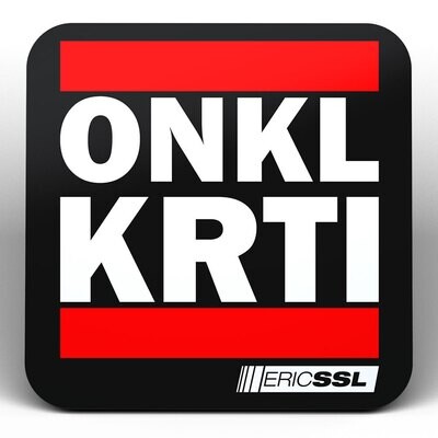 ONKL KRTI Getränkeuntersetzer aus Hartfaser (Rot/Weiß)