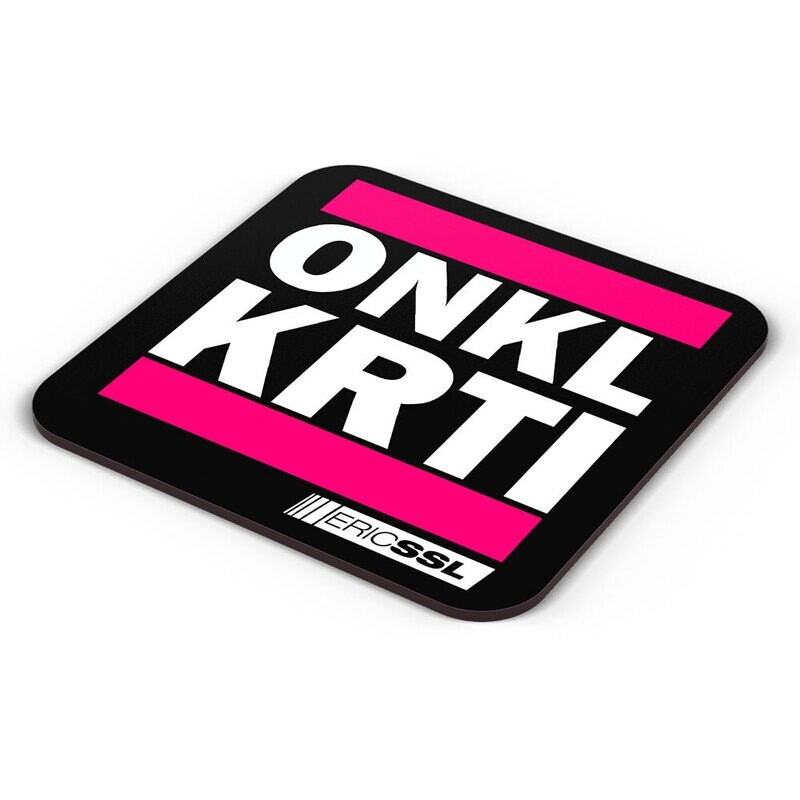 ONKL KRTI Getränkeuntersetzer aus Hartfaser (Pink/Weiß)