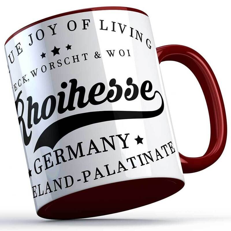 "Weck, Worscht & Woi - Rhoihesse!" Keramiktasse