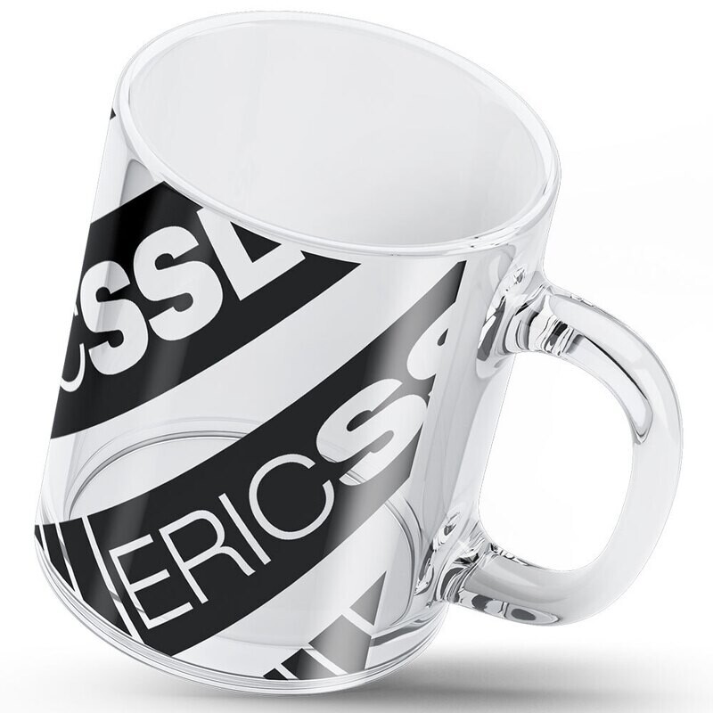 ERIC SSL Tasse aus klarem Glas (Design 1) ERIC SSL Tasse aus klarem Glas (Design 1)