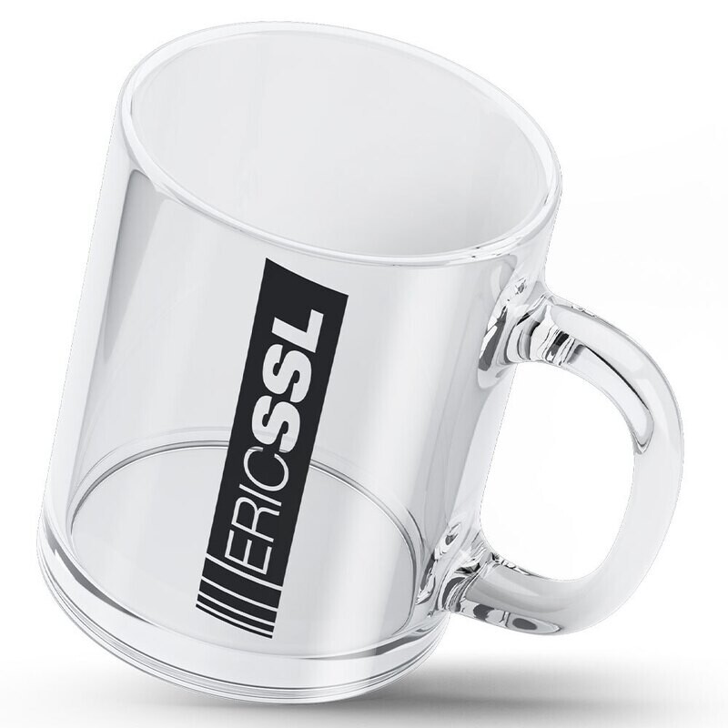 ERIC SSL Tasse aus klarem Glas (Design 2) ERIC SSL Tasse aus klarem Glas (Design 2)