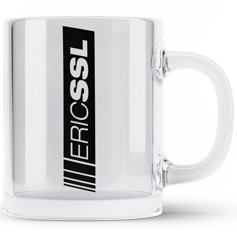 ERIC SSL Tasse aus klarem Glas (Design 2)