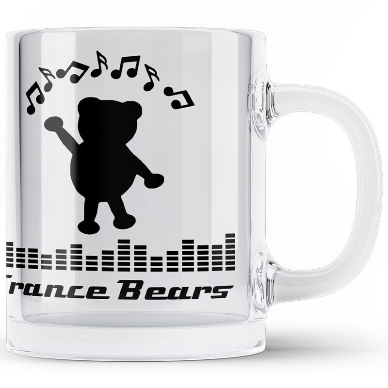Trance Bears glass mug (clear)