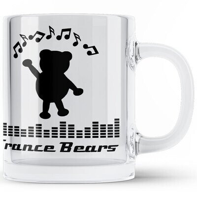 Trance Bears glass mug (clear)