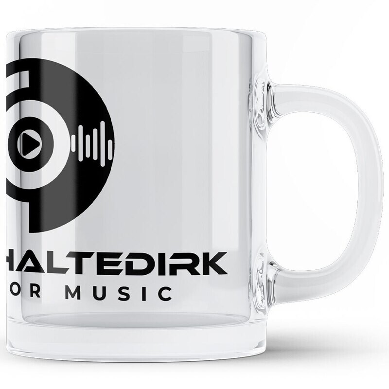 Durchhaltedirk Tasse aus klarem Glas