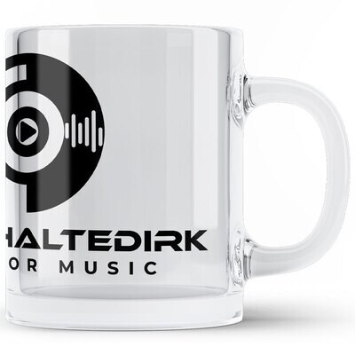Durchhaltedirk Tasse aus klarem Glas
