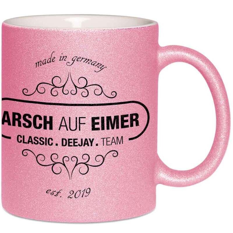 "Arsch auf Eimer" Luxury Glitzertasse (erhältlich in fünf funkelnden Varianten)