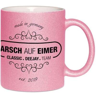 "Arsch auf Eimer" Luxury Glitzertasse (erhältlich in fünf funkelnden Varianten)