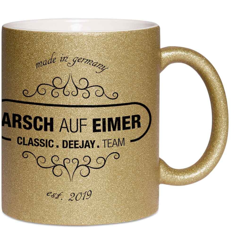 "Arsch auf Eimer" Luxury Glitzertasse (erhältlich in fünf funkelnden Varianten)