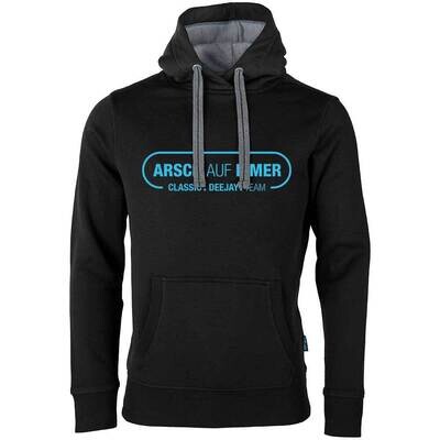 "Arsch auf Eimer" Luxury Hoodie Farbe Schwarz (Unisex / Design 2)