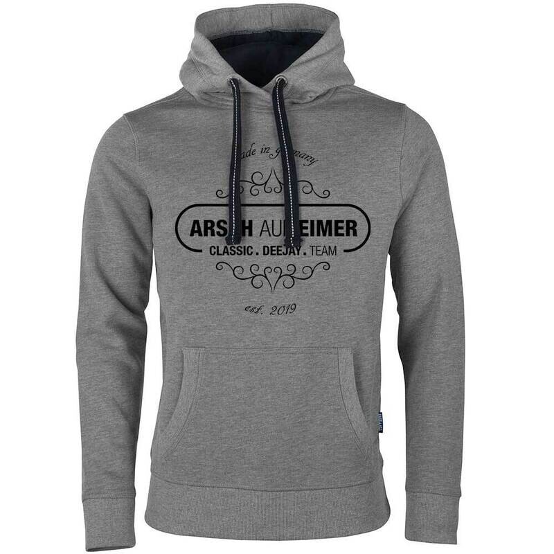 "Arsch auf Eimer" Luxury Hoodie Farbe Schwarz (Unisex / Design 1)