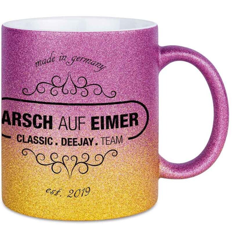 "Arsch auf Eimer" Luxury Glitzertasse mit Farbverlauf (erhältlich in fünf funkelnden Varianten)