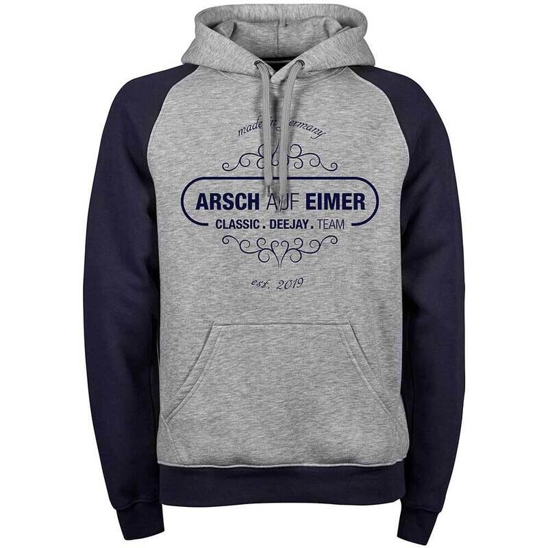"Arsch auf Eimer" Premium Two-Tone Hoodie (Unisex / Design 1)