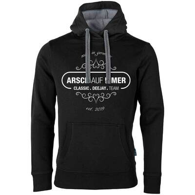 "Arsch auf Eimer" Luxury Hoodie Farbe Schwarz (Unisex / Design 1)