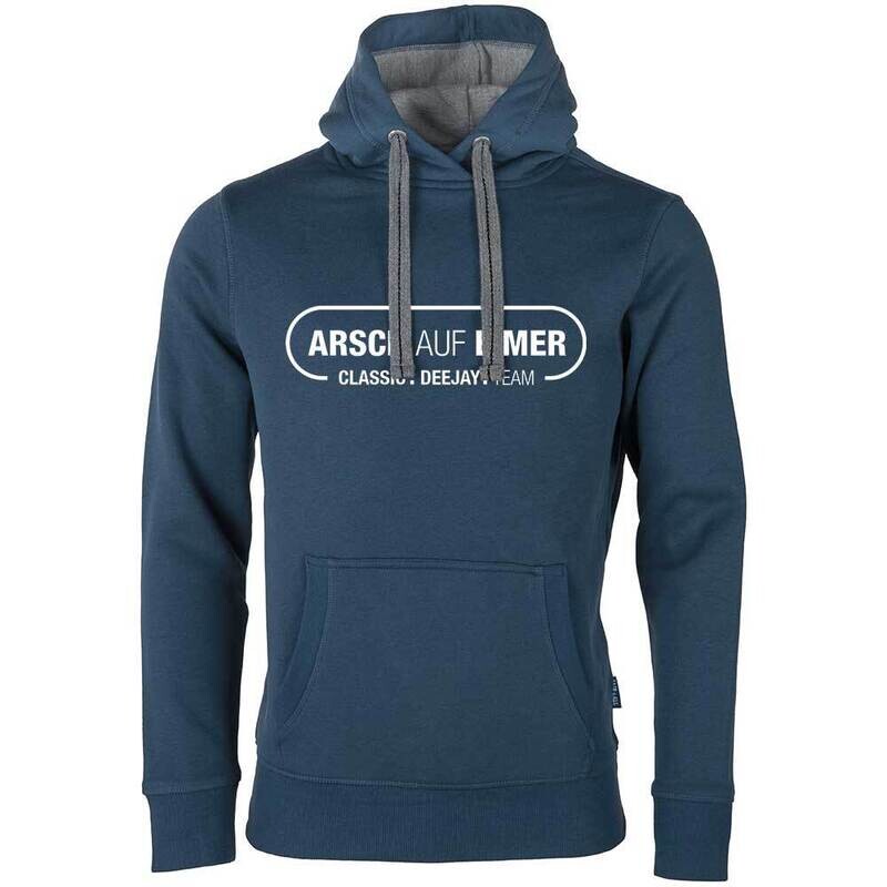 "Arsch auf Eimer" Luxury Hoodie Farbe Schwarz (Unisex / Design 2)