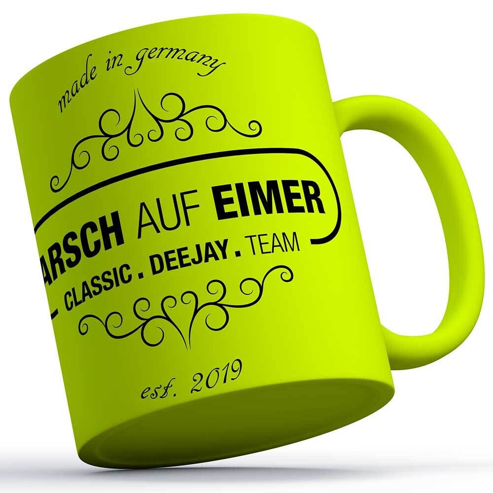 "Arsch auf Eimer" Neontasse Design 1 (erhältlich in zwei Farben)