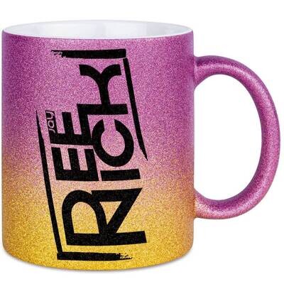 DeeNick Luxury Glitzertasse mit Farbverlauf (erhältlich in fünf funkelnden Varianten)
