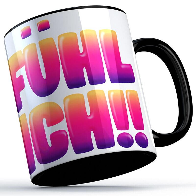 DeeNick Emote Two-Tone Tasse "Fühl ich!!" (erhältlich in fünf Farben)