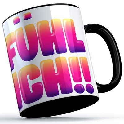 DeeNick Emote Two-Tone Tasse "Fühl ich!!" (erhältlich in fünf Farben)