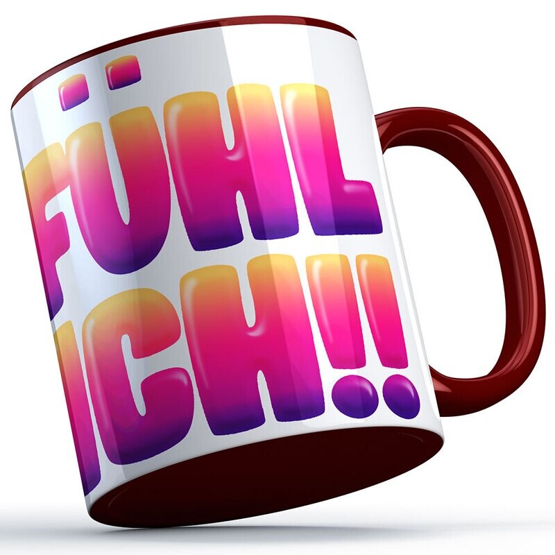 DeeNick Emote Two-Tone Tasse "Fühl ich!!" (erhältlich in fünf Farben)