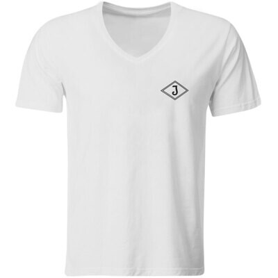 "100% original Binnenschiffer" T-Shirt (Motiv hinten / V-Neck)