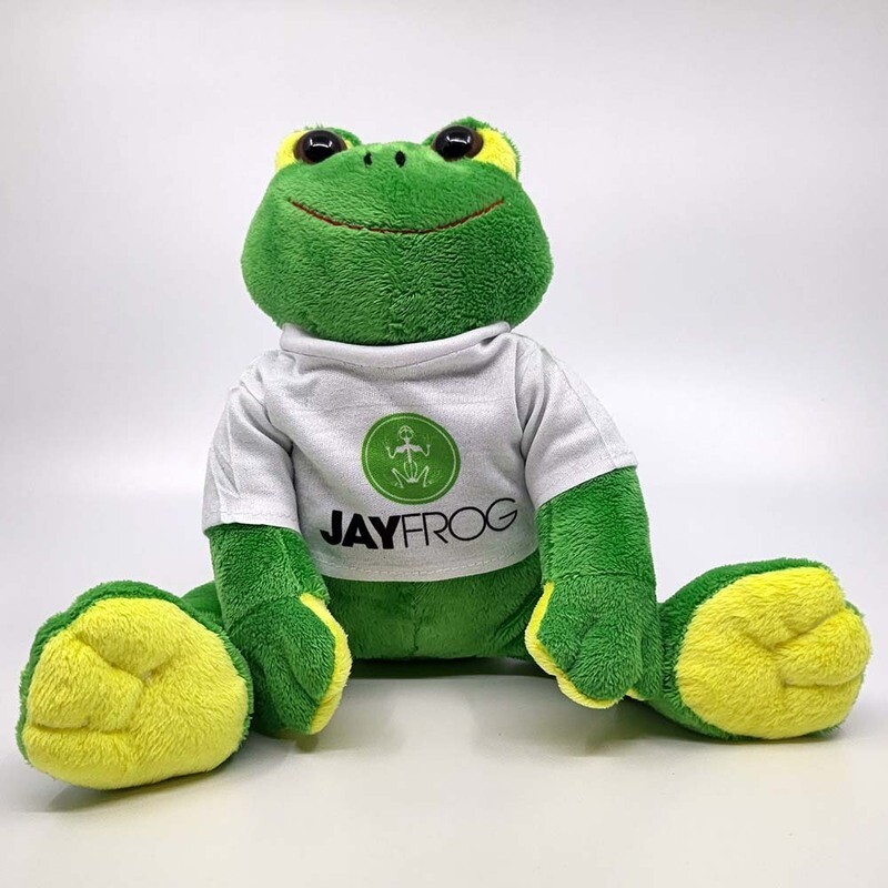 Plüschfrosch mit Jay Frog T-Shirt Plüschfrosch mit Jay Frog T-Shirt