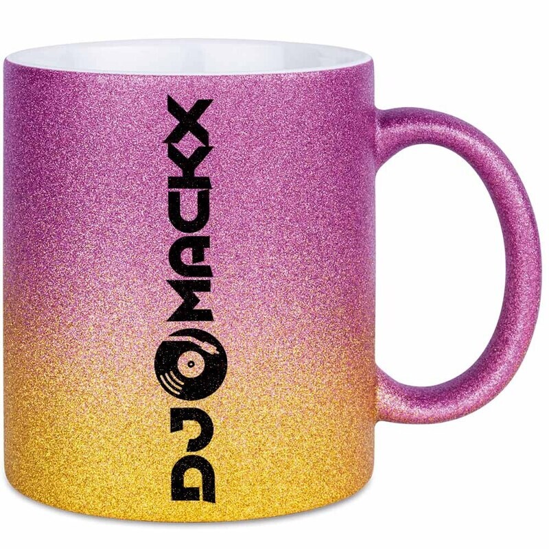 DJ Mackx Luxury Glitzertasse mit Farbverlauf (erhältlich in drei funkelnden Farben)