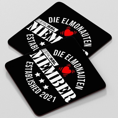Elmonauten Member Getränkeuntersetzer aus Hartfaser